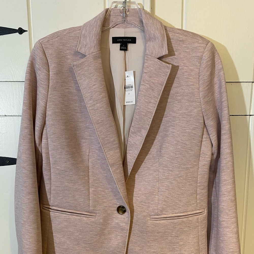 Ann Taylor | Jackets & Coats | Ann Taylor Light Pink Heather Blazer. Size 2. NWT - Picture 2 of 8